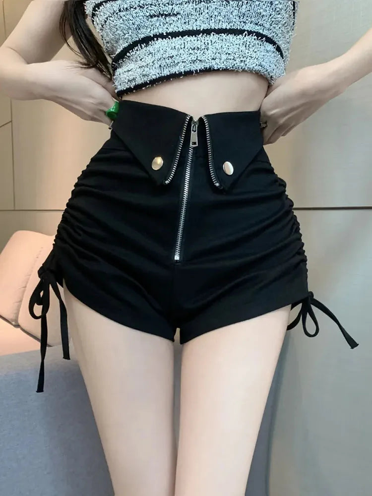 Streetwear Sexy Shirring Shorts Women